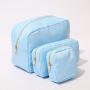 Stock S M L XL Ice Blue Nylon Pouch Bag Multi Colors Gift Wedding Bridesmaid Cosmetic Bag For Girls Women Large Makeup Bag