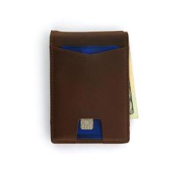 Slim Minimalist Mens Leather Wallet RFID Blocking Leather Metal Money Clip Card Holder Wallet