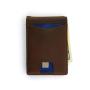 Slim Minimalist Mens Leather Wallet RFID Blocking Leather Metal Money Clip Card Holder Wallet