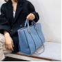 2024 Custom Large Canvas Tote Bag For Women Handbag With Zipper Chain