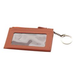 Small coin purse zip around card holder rfid coin pouch mini wallet for girl with keychain