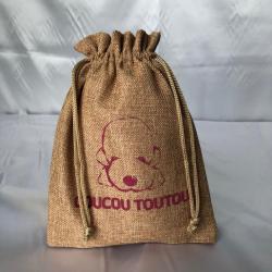 Reusable Custom Logo Burlap Hessian Jute Pet Dog Food Gift Bag Dog Food Packaging bag Burlap Hessian Jute Pet Dog Pouch
