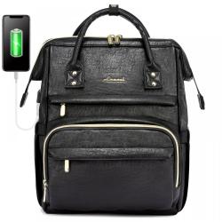 LOVEVOOK 2023 new arrival PU leather fashion retro backpack purse for women mini 12.5in 14in travel work school laptop backpacks