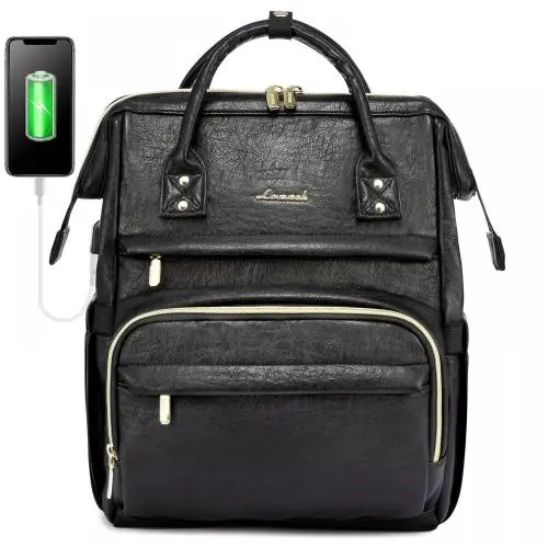 LOVEVOOK 2023 new arrival PU leather fashion retro backpack purse for women mini 12.5in 14in travel work school laptop backpacks