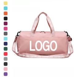 custom logo black overnight sport gym bag waterproof designer handbags for women girls travel duffle bag