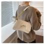 Fashion Women's Bags Light Luxury Simple Niche Designer PU Underarm Bag One Shoulder Crossbody Saddle Bag