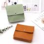 High Quality Custom Leather Snap Button Cosmetic Travel Bag Luxury PU Leather Perfume Makeup Pouch