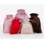Custom Blank Colorful Veet and Canvas Bunch Flannel Bag Dust-Proof Drawstring Pocket for Jewelry with Ribbon Pocket