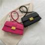 Foreign female  autumn and winter new stone grain shoulder  Korean version of fashion simple locking underarm bag female