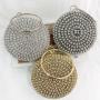 customize Bling Wholesale Crystal Latest Trendy Clutch Bags Round Rhinestone Evening Dinner Clutch Bag Women