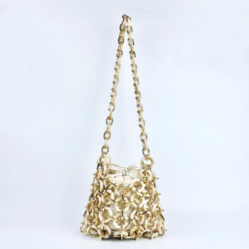 Small niche design hollowed out acrylic woven shoulder bag