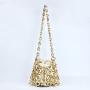 Small niche design hollowed out acrylic woven shoulder bag