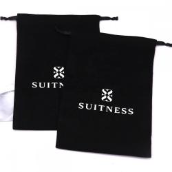 Hot Sale Cotton Twill Underwear Shoe Packaging Waterproof Bag Custom Logo Printed Black Drawstring Cotton Dust Pouch