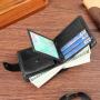 Men's Retro PU Leather Horizontal Wallet Large Capacity Multi-Card Zipper Change Bag Waterproof Cross-Border Credit Card Holder
