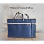 HR009 Unisex Business Soft Faced Zipper Dark Blue Briefcase Nylon Office Data Laptop Bag Business Woven Document Computer Bag