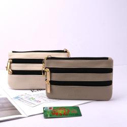 Luxury Emboss Portable Leather Zipper Money Bag High End Soft Pu Leather Coin Purse