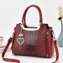 2023 New model Ladies shoulder bags and purse fashion colors leather handbags women's tote bags with heart shape pendant