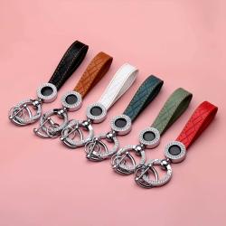 Wholesale OEM Luxury Leather Car Key Holder Ladies Leather Key Organizer Women Rhinestone Keychain Holder