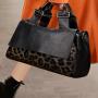 Genuine Leather Large Capacity Women's Bags 2024 New Leopard Handbag Female Tote Bag Soft Leather Ladies Crossbody Shoulder Bag