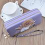 ZR688 Women's Wallet Long Handbag PU Double-layer Zipper Coins Wallet Purse Stylish Contrast Color Mobile Phone Bag Card Holder