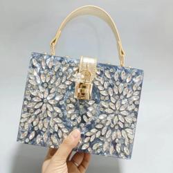Party wedding ladies diamond metal luxury square fashion private label black elegant clutches bags clutch bag evening