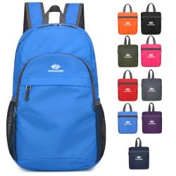 2024 Custom Logo Outdoor Travel Student Folding Backpack Lightweight Large Capacity Foldable Bag Waterproof