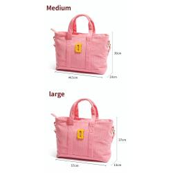 Keymay Custom Large Size Portable Corduroy Organizer  Pink Shopping Bag Beach Tote Bag Women Hand Bags