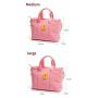 Keymay Custom Large Size Portable Corduroy Organizer  Pink Shopping Bag Beach Tote Bag Women Hand Bags
