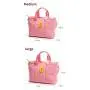 Keymay Custom Large Size Portable Corduroy Organizer  Pink Shopping Bag Beach Tote Bag Women Hand Bags