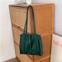 Wholesale large capacity Ruched luxury shoulder bags ladies High Quality pu leather handbag fashion Retro women's tote bags