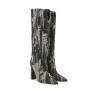 2022 Bottes Femme Ladies Autumn Winter V Neck Boots Pointy Toe Chunky Heels Stylish Long Boots Women Denim Knee High Boots