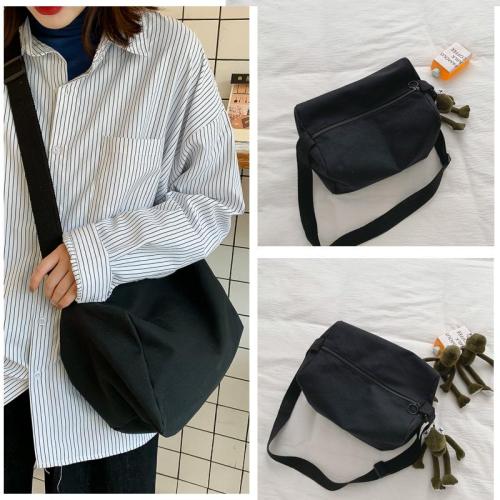 Custom Factory Direct Women Simple Casual Messenger Canvas Bag Solid Color Student School Bag Korean Shoulder Bag Wholesale
