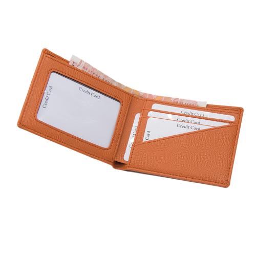Classic Saffiano Leather Wallet Custom Brand Vegan Leather RFID Blocking Wallet Slim Purse For Men
