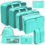 ISO BSCI Factory Travel Luggage Organizer Bags Set Packing Organizers 8 PCS Compression Packing Cubes for Suitcase