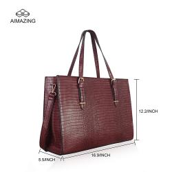 PU Leather 15.6" Computer Tote Business Briefcase Women Laptop Bags Custom Logo Laptop Handbag