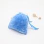 High Quality Long Hair Velvet Drawstring Jewelry Packaging Pouch Blue Cosmetic Skincare Product Packaging Velvet Gift Bag