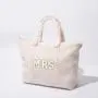 Keymay Hot Sale RTS Large Capacity Shoulder Crossbody Bride Gift Wedding Honeymoon Teddy Plain Totes Handbags Sherpa Tote Bag