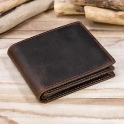 Retro Crazy Horse Skin Wallet Short Zipper Zero Money Bag