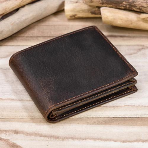 Retro Crazy Horse Skin Wallet Short Zipper Zero Money Bag