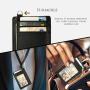 RFID custom genuine Saffiano leather Front Pocket Slim Minimalist Wallets ID cardholder credit card holder lanyard wallet