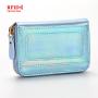 ZHF008 RFID Wallet Colorful Litchi Pattern Women's Organ Handbag Zipper Zero Wallet Bank Card Multi-card Card Cover
