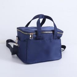 Aluminum Foil Insulated Cooler Bags Waterproof Nylon Portable Adjustable Strap Lunch Bag Kids Cooler Box Thermal Lunch Bag