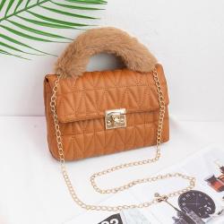 Plush women's handbag small square bag 2024 ladies hand bags fresh sweet crossbody shoulder bags fashion