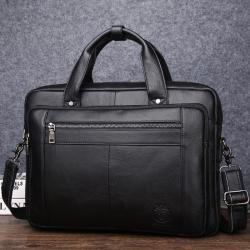 XL283 Genuine Leather Men's Business Bags Durable 14-20Inches Men's Laptop Bags Practical Simple Shoulder Bag Customized Logo