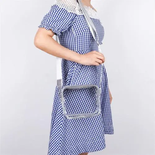 Keymay Popular RTS Stock Clear Purse Stadium Approved 2023 PVC Clear Crossbody Bags Stadium Approved Transparent Shoulder Bag