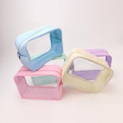 4 Size Available Cosmetic Organizer Storage Women Zipper Pouch Portable Thick Transparent PVC Clear Makeup Bag