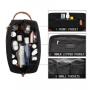 Custom Large Capacity Black Travel Toiletry Bag for Men Water Resistant Canvas Shaving Trolley Bag with Handle