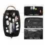 Custom Large Capacity Black Travel Toiletry Bag for Men Water Resistant Canvas Shaving Trolley Bag with Handle