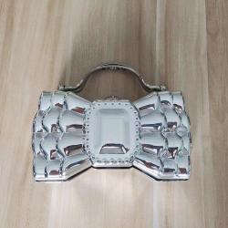 Factory Wholesale Bow Wedding Party Clutch Purse Shoulder Bags Luxury Golden And Silver Evening Bags For Women