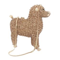 High Quality Luxury Puppy Poo Evening Clutch Poodle Bag Pink Penguin Purses Rhinestone Purse Straps Crystal Bags for Women